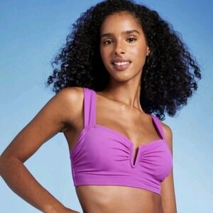 Women's V-Wire Bandeau Bikini Top - Shade & Shore Purple 34DD